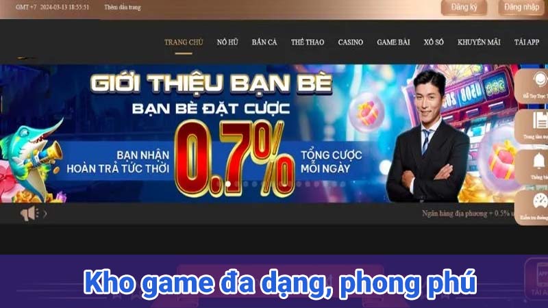 Kho game đa dạng, phong phú